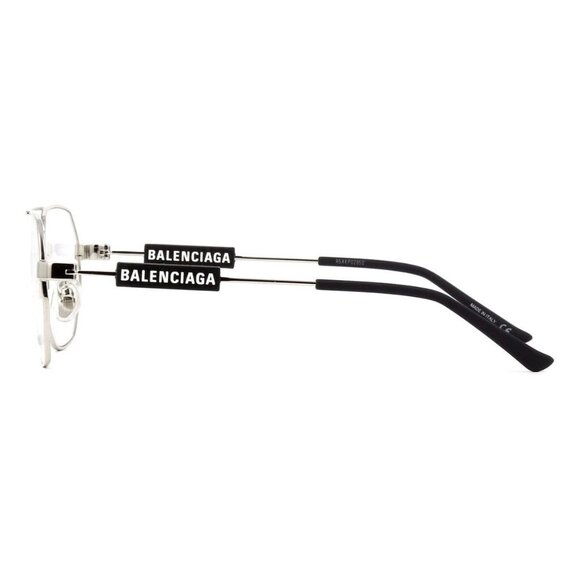 New Authentic  BALENCIAGA Silver Square BB0117O 002 Glasses Women - Picture 3 of 4